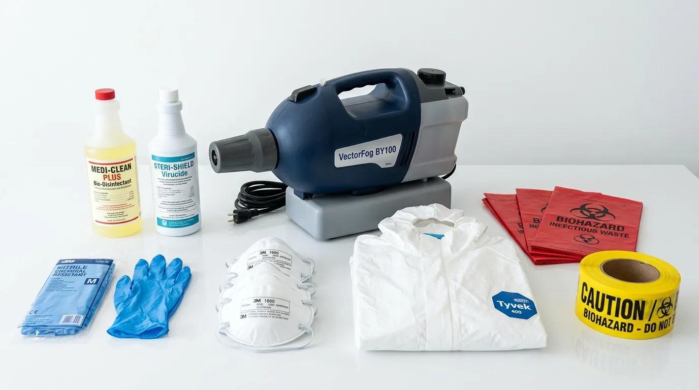 Professional biohazard remediation crew working in Twinsburg